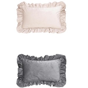 REGALWOVEN 2 Pcs Scalloped Trim Outdoor Throw Pillow Covers for Sofa Living Room Home Decor - 1 of 4