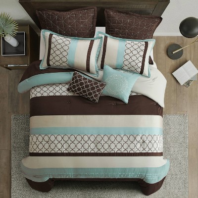 Nanshing 8pc Queen Avalon Comforter Bedding Set Aqua Blue — фото 3