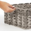mDesign Woven Farmhouse Pantry Food Storage Bin Basket Box - 3 Pack - Gray Ombre - 4 of 4