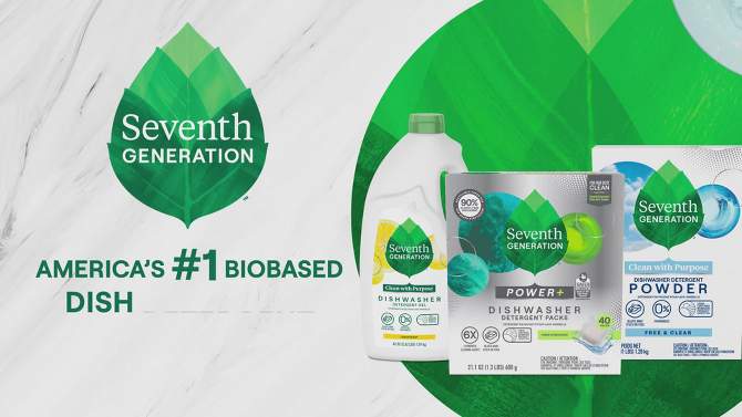 Seventh Generation Free &#38; Clear Auto Dishwasher Detergent Powder - 45oz, 2 of 9, play video