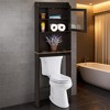 CuisinSmart 3 Tier Over the Toilet Shelf with door, Wooden Bathroom Storage Cabinet, Above Toilet Storage Shelf for Most Toilets - 2 of 4