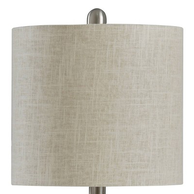 Two-Tone Cream Ceramic Table Lamp with Textured Beige Shade