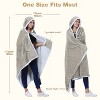Catalonia Woman Fuzzy Wearable Blanket Hooded Shawl Wrap Cape with Inside Pocket, Woman Clothes Cozy Hooded Fleece Plush Blanket - 3 of 4