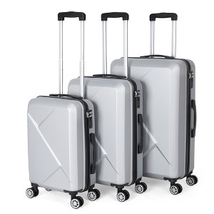 Oumilen Hardside Spinner Luggage Sets in Argent Silver, 3 Piece - TSA Lock - 1 of 1