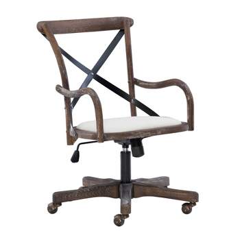 Carson Boho Cafe Style Office Chair Gray - Linon