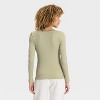 Women's Long Sleeve Lace Trim Scoop Neck Top - A New Day™ - 2 of 4