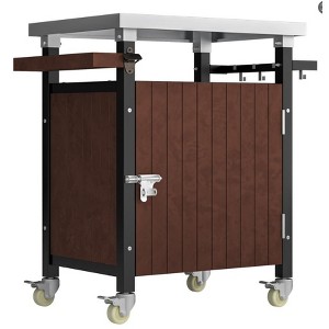 NicBex 1 Shelf Rolling Kitchen Island Cart with 2-Door Cabinet,Kitchen Island on Wheels with Storage and Large Work Top,Island Table for Kitchen - 1 of 4