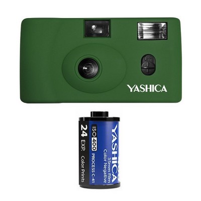 YASHICA MF-1 Snapshot Art 35mm Film Camera Set (Army Green)