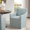 Madison Park Hamilton Slipcover Dining Arm Chair with Casters - 3 of 4