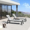 PURPLE LEAF Outdoor Lounge Chair Set Aluminum Patio Chaise Lounger with Side Table and Pillow for Outside Pool Beach Sunbathing Tanning Recliner - 2 of 4