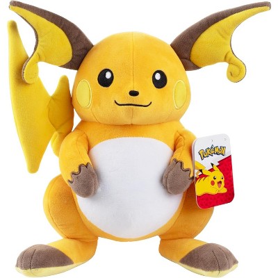 Pokemon 12" Raichu Plush - Officially Licensed - Pikachu Evolution Figure - Quality Soft 12-Inch Stuffed Animal Toy - Gift for Kids, Boys, Girls - 2+