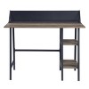 INFURNIC Writing Desk Rustic Desk with 2-Tier Storage Shelf and Smartphone Tablet Holder for Office, Brown, 20"*43"*30" - 2 of 4