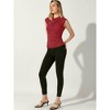 Allegra K Women's Summer Cowl Neck Ruched Stretch Sleeveless Casual Solid Top - 2 of 4
