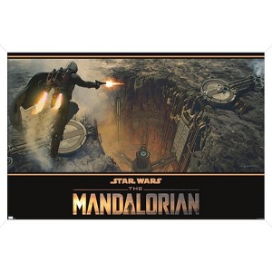Trends International Star Wars: The Mandalorian Season 2 - Base Battle Framed Wall Poster Prints - 1 of 4