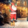 Syemin Inflatable Holiday Decorations 7FT Hanging Christmas Inflatable Santa with Dog, Christmas Blow Up Decoration, Multicolored, 25"*33"*84" - 2 of 4