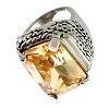 Slickblue Champagne CZ Brass Ring with Rhodium Finish - Oblong Solitaire Design, Women's Jewelry, Size 5-10 - 2 of 3