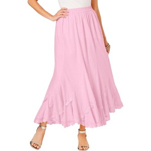 Roaman's Women's Plus Size French Skirt - 1 of 4