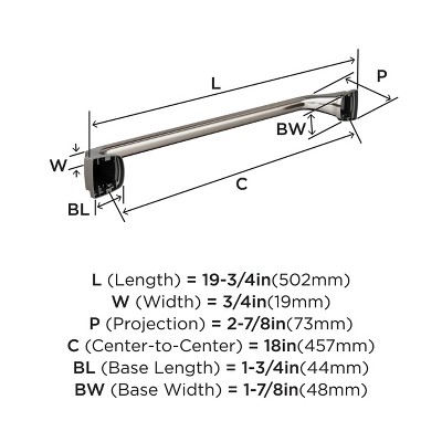 Revitalize 18-Inch Brushed Nickel Wall Mounted Towel Bar