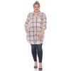 Women's Printed Plaid Roll Tab Tunic - White Mark - 2 of 4