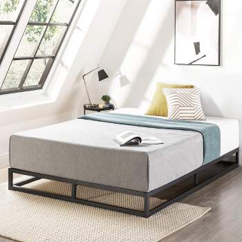 6" Modernista Low Profile Metal Platform Bed Frame Black - Mellow