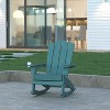 Emma and Oliver Adirondack Rocking Chair with Cup Holder, Weather Resistant HDPE Adirondack Rocking Chair - 2 of 4