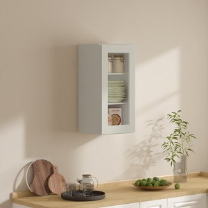 LOVMOR 15"W*12"D*30"H Plywood Kitchen Wall Cabinet without Glass in Shaker Dove - 1 of 4
