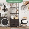 4 Tier Bookshelf with Storage Drawers,70.9 Inch Tall Industrial Book Shelf with Open Display Shelves,4 Shelf Bookcase with Metal Frame - 3 of 4