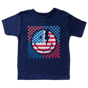 The Juniper Shop SmileyWorld Patriotic Checkered Lightning Toddler Short Sleeve Tee - 1 of 4