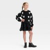 Girls' Long Sleeve Halloween Cardigan Sweater - Cat & Jack™ Black - 3 of 3