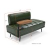 SKRAN Faux Leather Upholstered With side table, 360-degree Swivel tray couch,Window Bench with Metal Legs for Bedroom, Living Room - 3 of 4