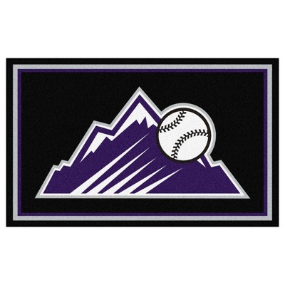 MLB Colorado Rockies 4'x6' Plush Area Rug - Black