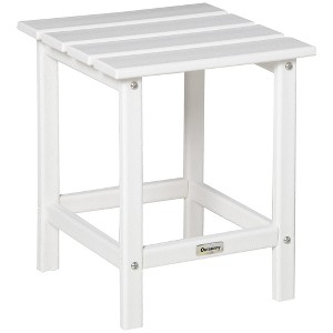 Outsunny Patio Side Table, 18" Square Outdoor End Table, HDPE Plastic Tea Table for Adirondack Chair, Backyard or Lawn - 1 of 4