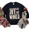 Joy To The World Block Distressed - Women's Graphic Sweatshirt - 3 of 4