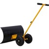 Dexmalle 29" Blade Metal Snow Pusher with Wheels,Ergonomic Cushioned Adjustable Angle Handle - 3 of 4