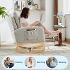 Rocking Chair Nursery with Foot Rest, Modern PU Upholstered Reading Glider Rocker Accent Armchair with High Backrest - 3 of 4