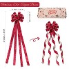 Aoibox Burgundy Velvet Christmas Tree Topper Bow 13 x 53 Inch Large Decorative Bow with Long Streamers for Wreaths Doors Staircase - 2 of 4
