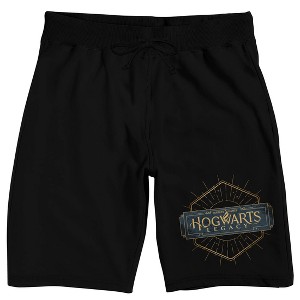 Hogwarts Legacy Hexagon Logo Men's Black Sleep Pajama Shorts - 1 of 4