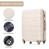 Whisen 3-Piece Luggage Sets, ABS Hardside Spinner Suitcases with TSA Lock and Spinner Wheels, Checked & Carry on Luggages - Ivory and Golden - 2 of 4