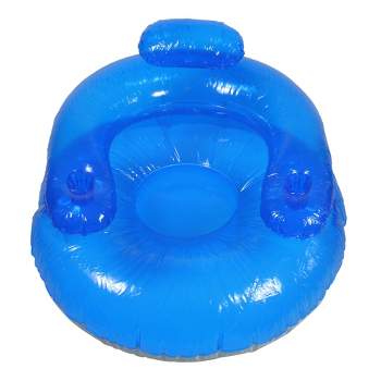 Swimline 43" Inflatable Transparent 1-Person Swimming Pool Bubble Chair - Blue/White