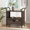Outdoor Wicker Bar Table Cart,Palm Harbor Outdoor Wicker Rolling Bar Cart - Brown - 2 of 4