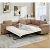 104" L-Shaped Pull Out Sleeper Sofa Bed, 2 in 1 Sectional Couch with Rivet Trim, 6-Seater Convertible Sofa for Living Room, Easy Assembly - 3 of 4