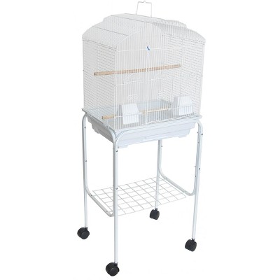YML 5804 3/8 inches Bar Spacing Shall Top Bird Cage with Stand 18 inches x 14 inches /Small White