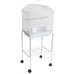 YML 5804 3/8 inches Bar Spacing Shall Top Bird Cage with Stand 18 inches x 14 inches /Small White - 1 of 2