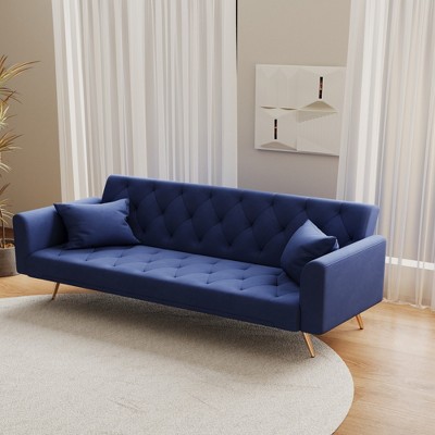 GlasFlength Sofas Modern Sofa with Comfortable Seating for Living Room or Lounge Area Blue,71”*19”*30"