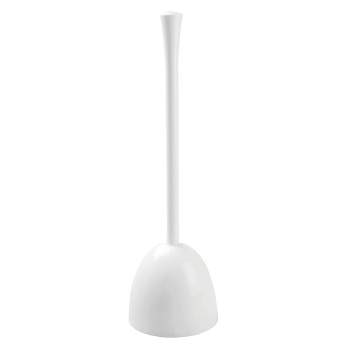 iDESIGN Una BPA Free Plastic Toilet Plunger with Holder White