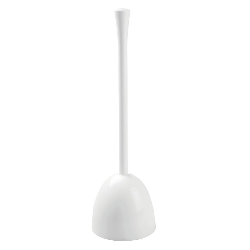 iDESIGN Una BPA Free Plastic Toilet Plunger with Holder White, 1 of 7