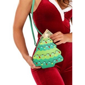 HalloweenCostumes.com  Women  Crossbody Purse Christmas Tree, Green/Red/Green - 1 of 3