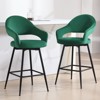 Bekrvio Swivel Counter Height Bar Stools Set of 2/4,26" Kitchen Bar Chairs w/Hollow Back,Faux Leather/Velvet Upholstered for Kitchen Island - 2 of 4