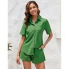 Women's 2 Piece Outfit Sets Summer Beach Casual Printed Shirts and Shorts Lounge Sets Casual Tracksuit Set - 2 of 4