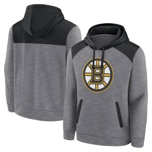 NHL Boston Bruins Men's Gray Poly Hooded Sweatshirt - 1 of 3